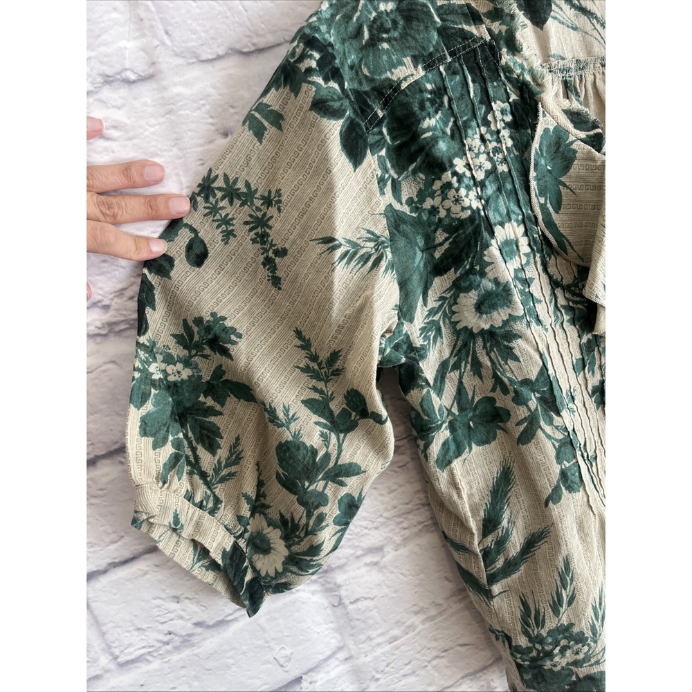 Denim & Supply Ralph Lauren Boho Peasant Lightweight Floral Ruffle Tie Top Med - Picture 5 of 9